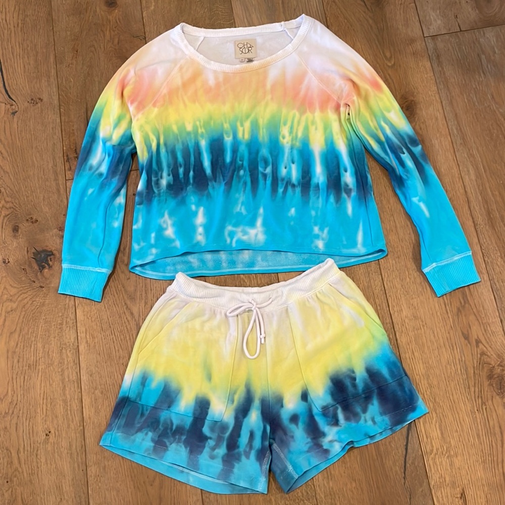 chasers brand tie dye matching set